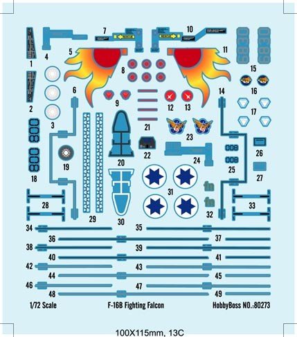Hobby Boss 80273 F-16B Fighting Falcon 1/72 – obrázek 3