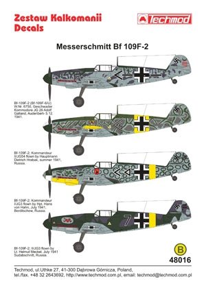 Techmod 48016 - Messerschmitt Bf 109F-2 1/48 – obrázek 2