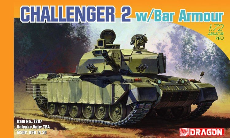 Dragon 7287 Challenger 2 avec blindage à barres (1/72)