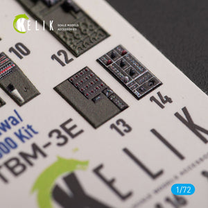 KELIK K72156 TBM-3E - interior 3D decals for Hobby 2000/Hasegawa kit 1/72 – Bild 3