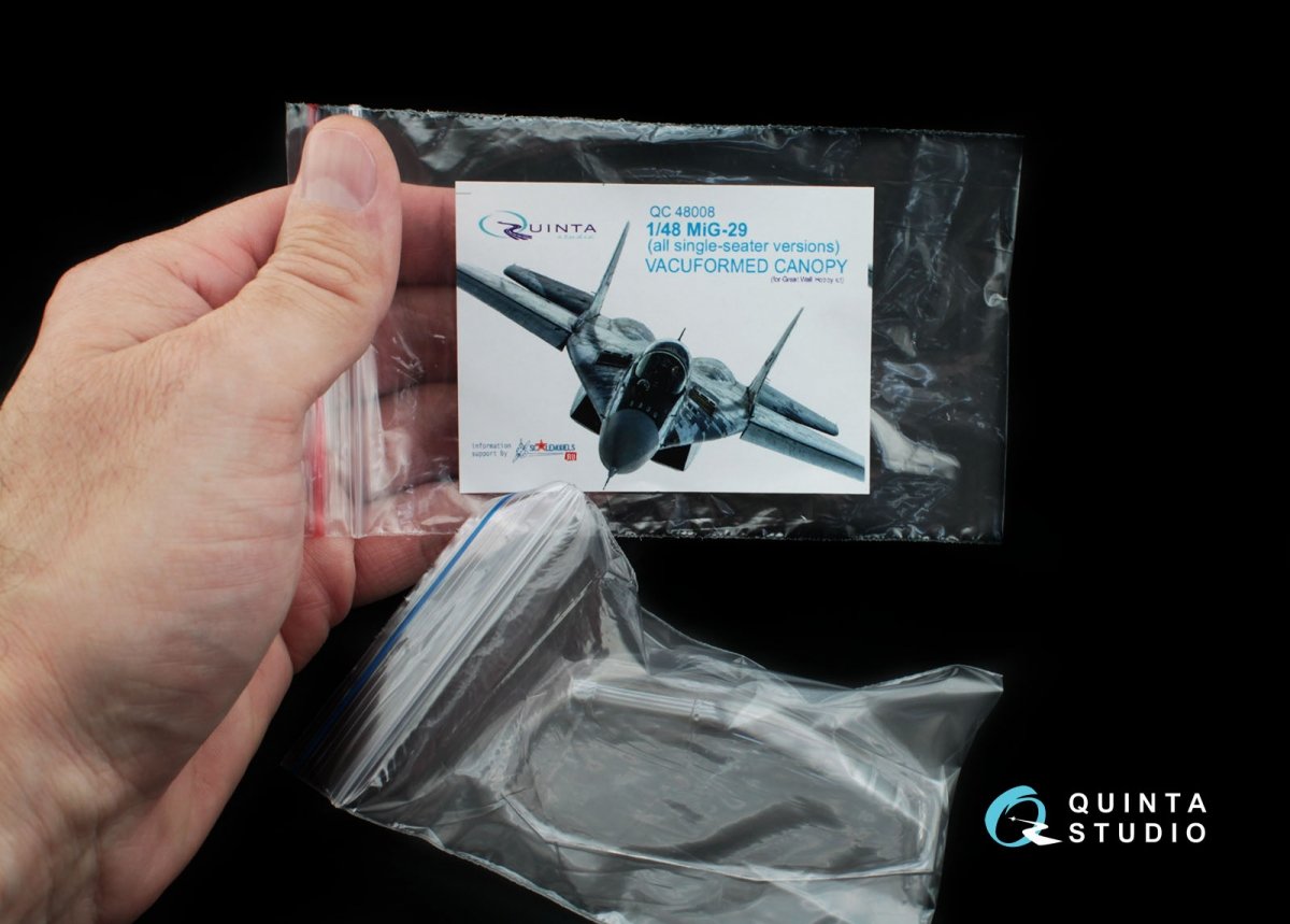 Quinta Studio QC48008 MiG-29 (All single seater version) vacuformed clear canopy (for GWH kits) 1/48 – Bild 5