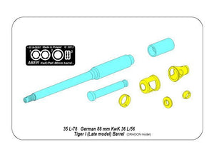 Aber 35L-078n 88mm KwK36/L56 barrel for German Tank Tiger I, Ausf. E - with late muzzle brake 1/35 – image 7