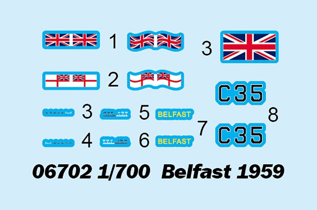 Trumpeter 06702 HMS Belfast 1959 1/700 – zdjęcie 4