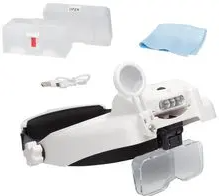 Lightcraft LC1769USB Professional LED Headband Magnifier With Bi-Plate Magnification Loupe / Headband Magnifying Glass, Pro LED, 1x 13x