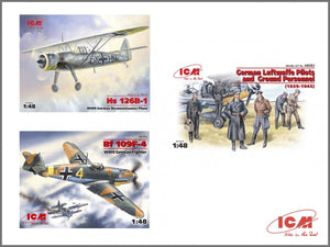 ICM DS4801 WWII Luftwaffe Airfield (Messerschmitt Bf-109F-4, Henschel Hs-126 B-1, German Luftwaffe Pilots and Groun) 1/48 – imagen 2