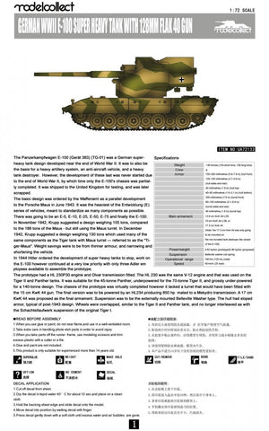 Modelcollect UA72133 German WWII E-100 super heavy tank with 128mm flak 40 gun 1/72 – image 3