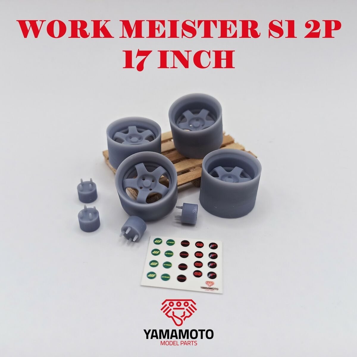 Yamamoto Model Parts YMPRIM5 Work Meister S1 2P 17&amp;quot; 4 écrous 1/24