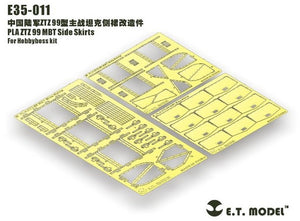 Jupes latérales ET modèle E35-011 PLA ZTZ 99 MBT pour Kit Hobbyboss 1/35