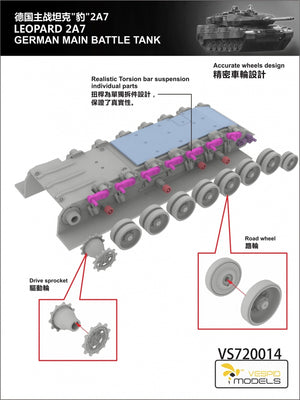 Vespid Models VS720014 Leopard 2A7 German Main Battle Tank 1/72 – obrázek 4