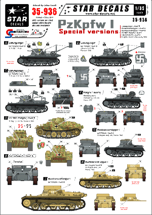 Star Decals 35-936 PzKpfw I special versions 1/35