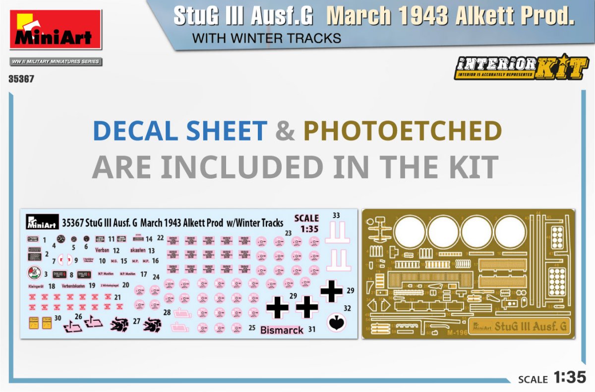 Mini Art 35367 StuG III Ausf. G March 1943 Alkett Prod. WITH WINTER TRACKS. INTERIOR KIT 1/35 – imagen 10