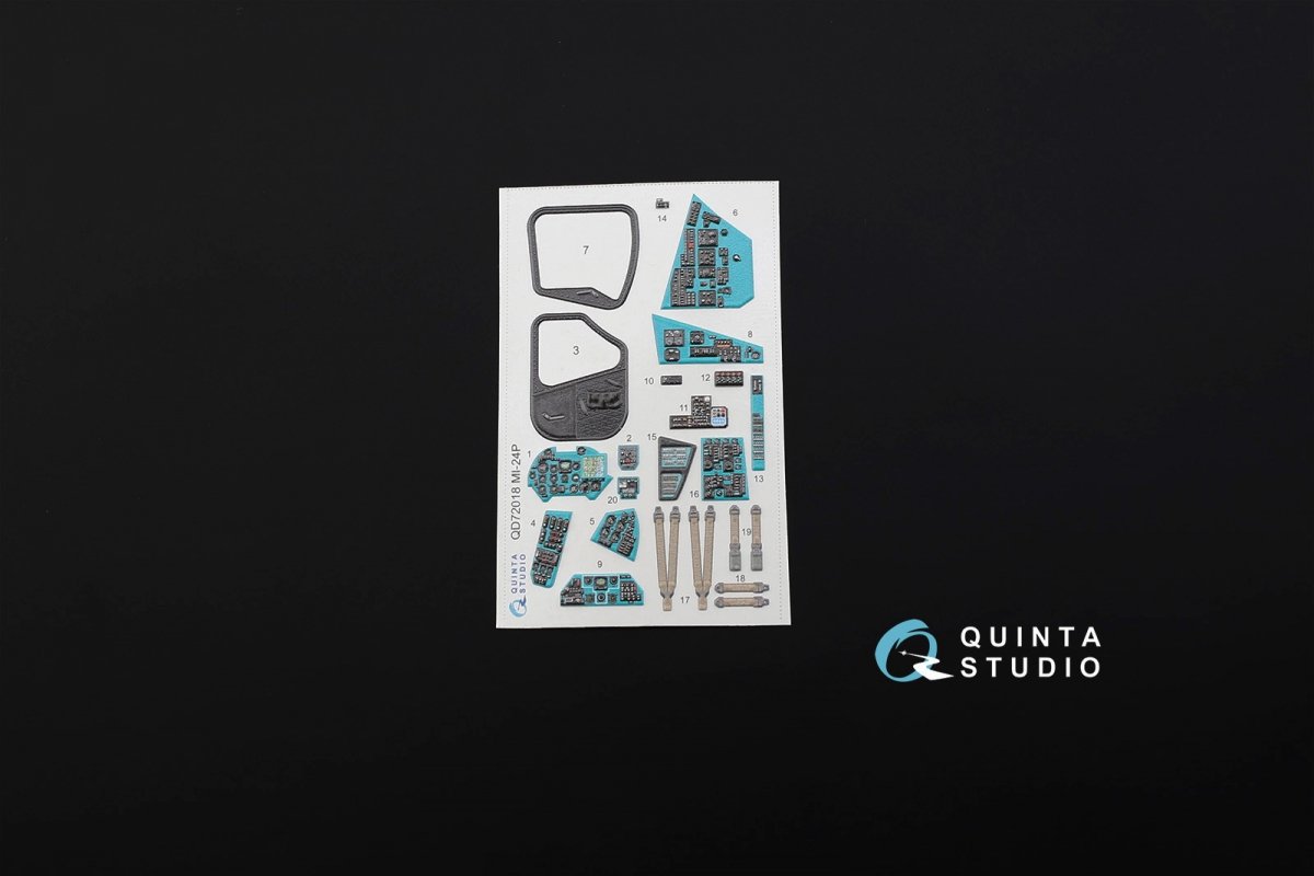 Intérieur imprimé en 3D et coloré sur papier décalcomanie Quinta Studio QD72018 Mi-24P (pour kit Zvezda) 1/72 – image 3