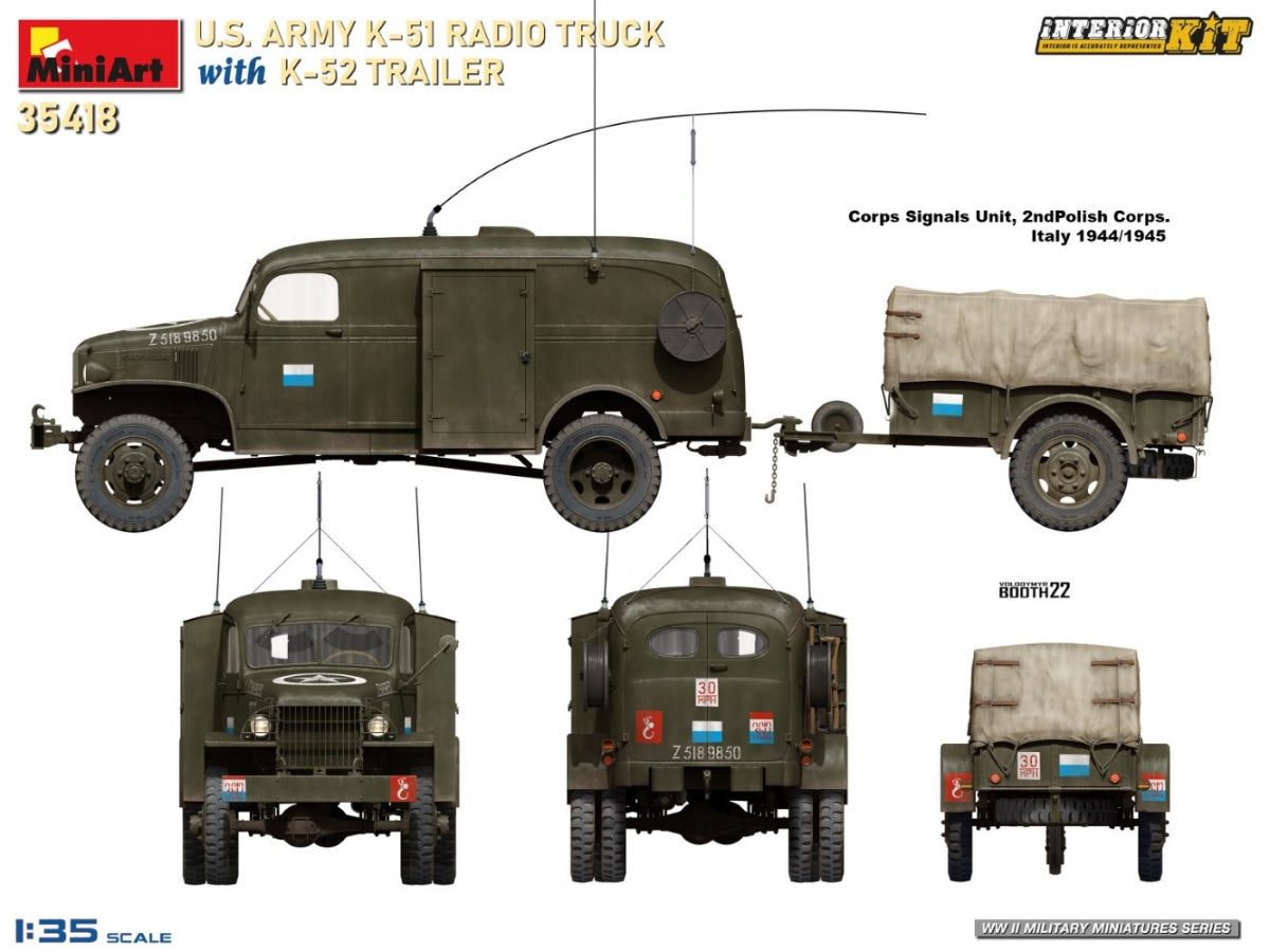 MiniArt 35418 US ARMY K-51 RADIO TRUCK WITH K-52 TRAILER. INTERIOR KIT 1/35 – image 12