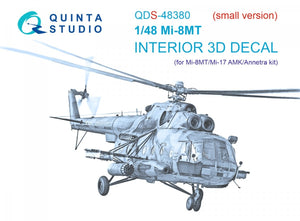 Quinta Studio QDS-48380 Mi-8MT 3D-Printed &amp;amp; colored Interior on decal paper (AMK) (Small version) 1/48