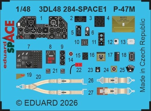 Eduard 3DL48284 Republic P-47 M Thunderbolt - Space Set Tamiya Kits 1/48