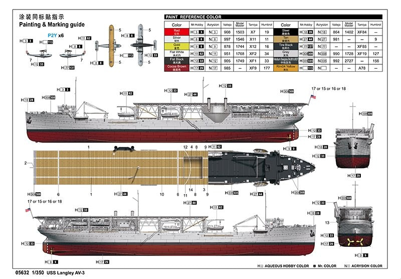 Trumpeter 05632 USS Langley AV-3 1/350 – Bild 3