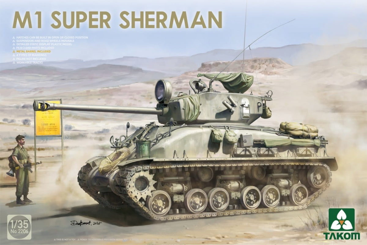 Takom 2205W M4A1(76w)HVSS + M1 Super Sherman + US Army Tank Crewman Sherman Box Limited Edition 1/35 – image 3