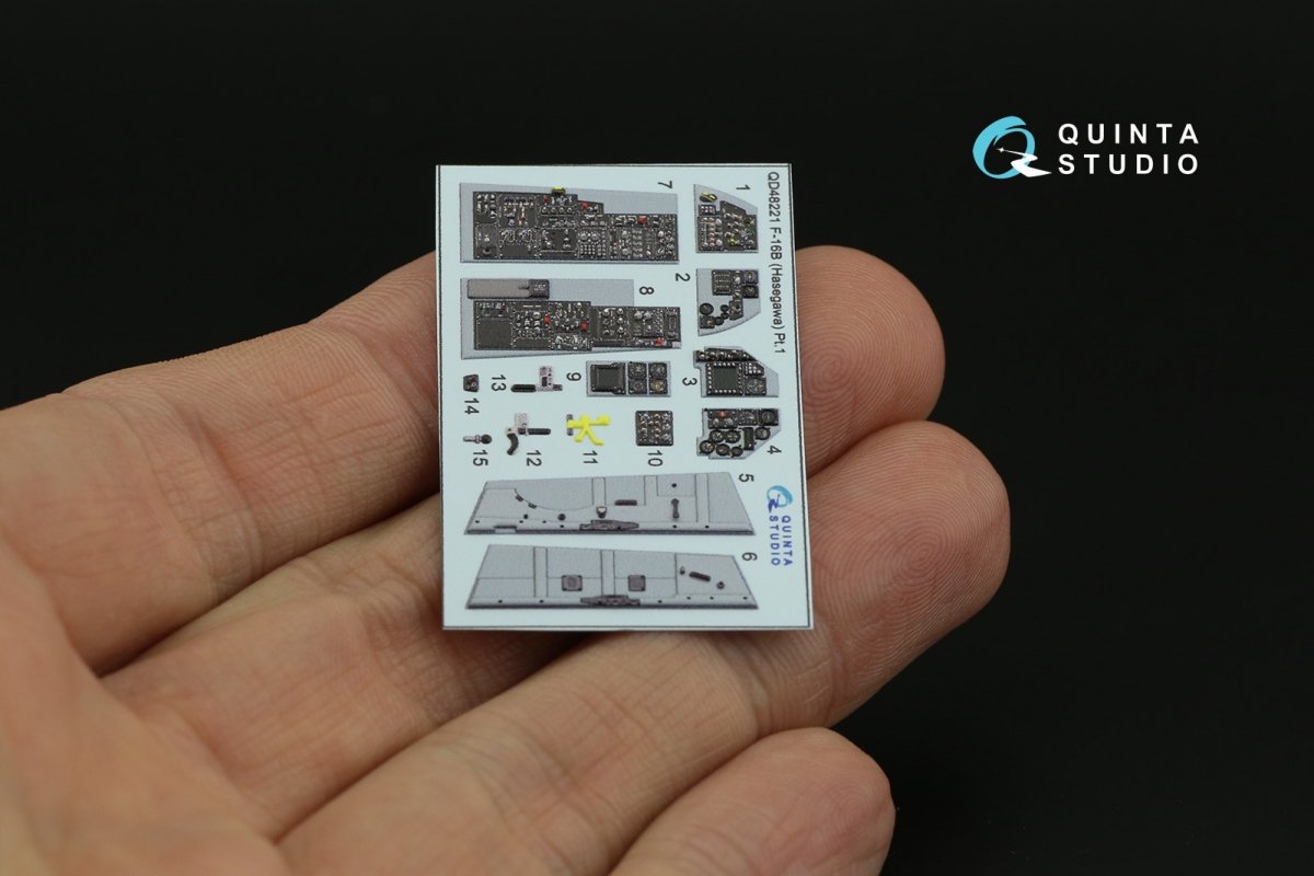 Quinta Studio QD48221 F-16B 3D-Printed &amp;amp; colored Interior on decal paper (Hasegawa) 1/48 – immagine 8