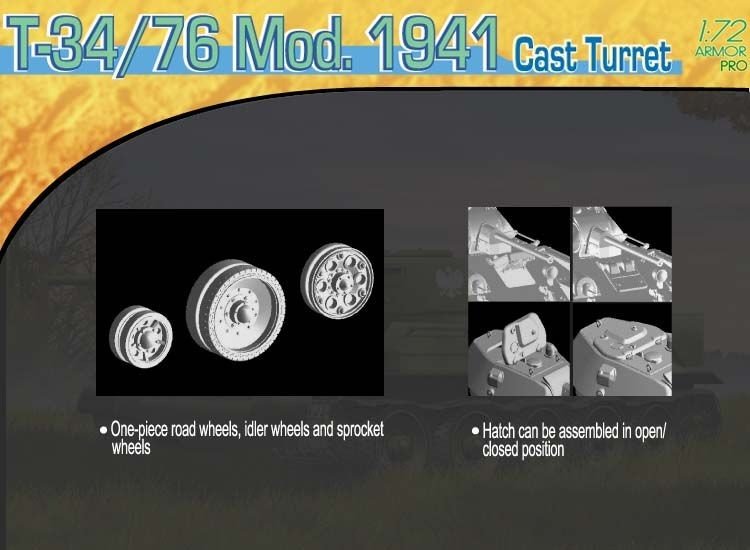 Dragon 7262 T-34/76 Mod.1941 Cast Turret (1/72) – image 3