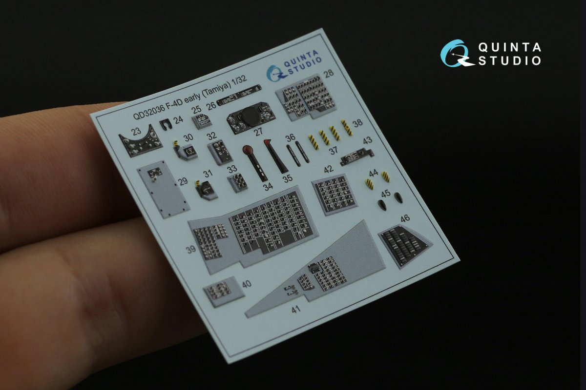 Quinta Studio QD32036 F-4D 3D-Printed &amp;amp; colored Interior on decal paper (Tamiya) 1/32 – Bild 9