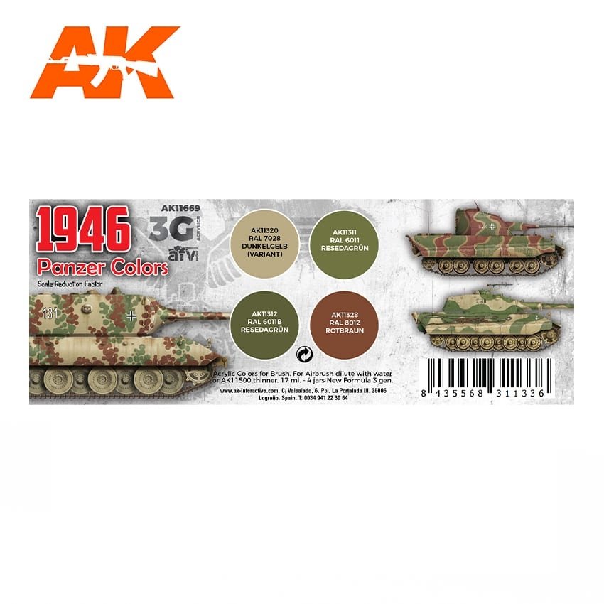 AK Interactive AK11669 3G 1946 PANZER COLORS 4x17 ml – image 2