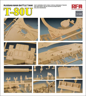 Rye Field Model 5105 Russian Main Battle Tank T-80U 1/35 – obrázek 10