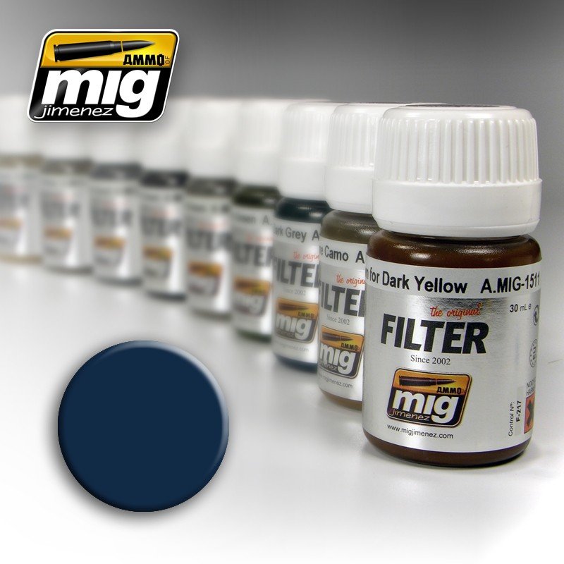 AMMO of Mig Jimenez 1509 BLUE FOR DARK GRAY 35ml