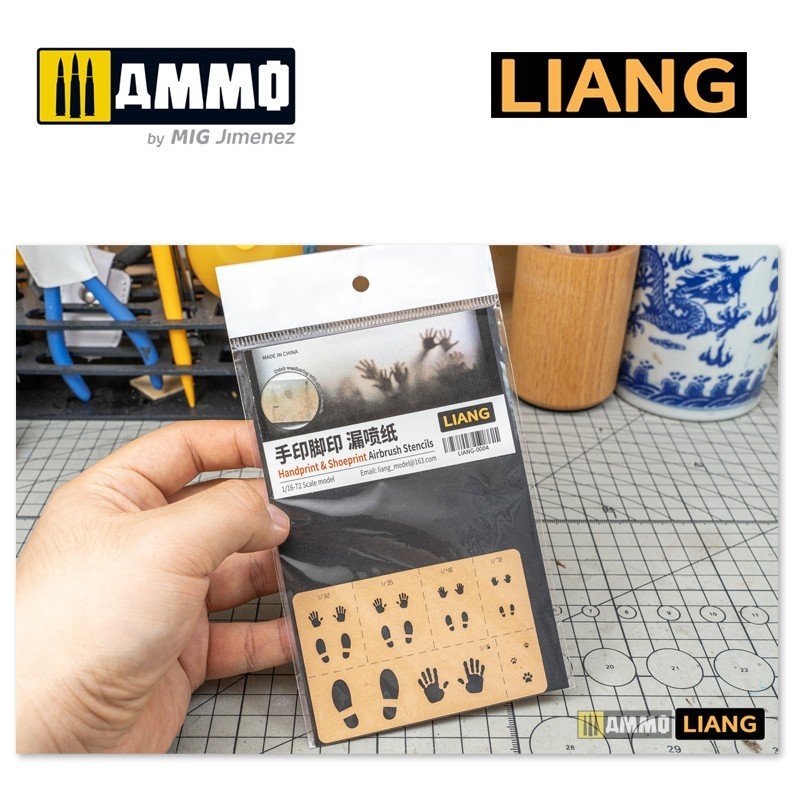 Liang 0004 Handprint &amp;amp; Shoeprint Airbrush Stencils – image 2