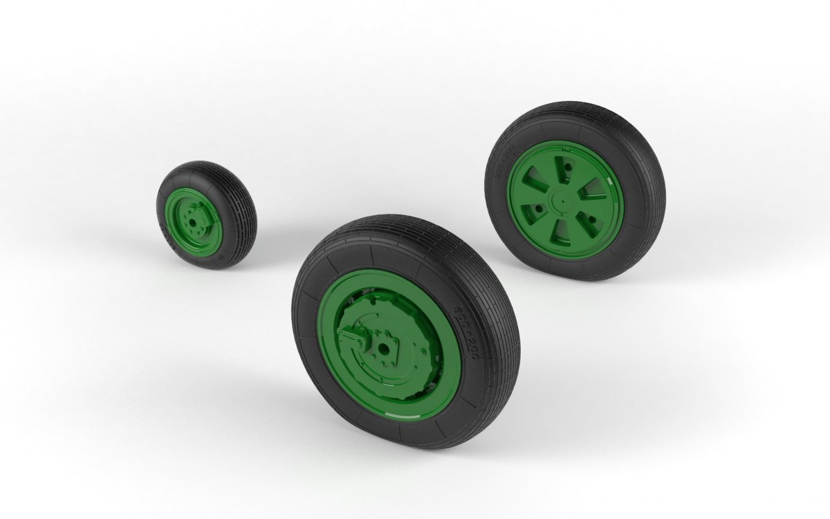 Armory Models AW48028 Mikoyan MiG-21 Fishbed wheels w/ weighted tires, mid production 1/48 – obrázek 3