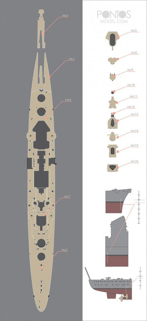 Pontos 35018WD1 DKM Hipper Wooden Deck set 1/350 – image 3