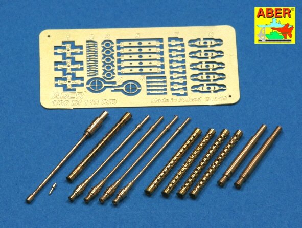 Aber A32110 Armament for German fighter Me 110 C/D 1/32