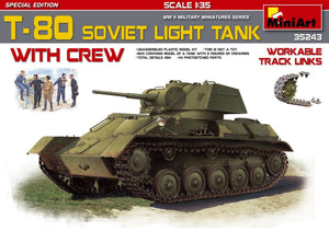 Miniart 35243 T-80 SOVIET LIGHT TANK w/CREW. SPECIAL EDITION (1/35)