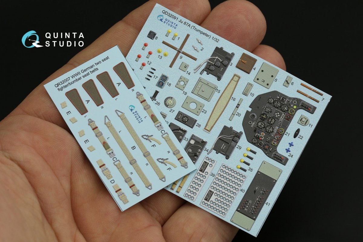 Quinta Studio QD32091 Ju 87A 3D-Printed &amp;amp; colored Interior on decal paper (Trumpeter) 1/32 – image 2