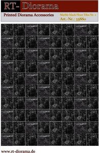 RT-Diorama 35880 Printed Accessories: Marble black Floor Tiles No. 2 1/35