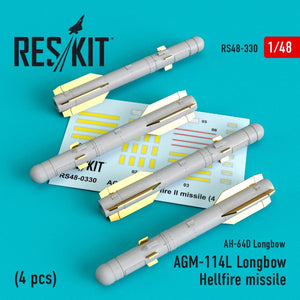 RESKIT RS48-0330 AGM-114L LONGBOW HELLFIRE MISSILES (4PCS) 1/48