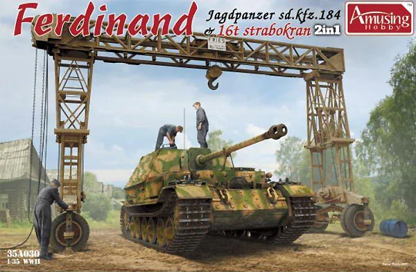 Amusing Hobby 35A030 SD.Kfz.184 Ferdinand & 16t Strabokran Full Interior/Clear Roof Parts 1/35