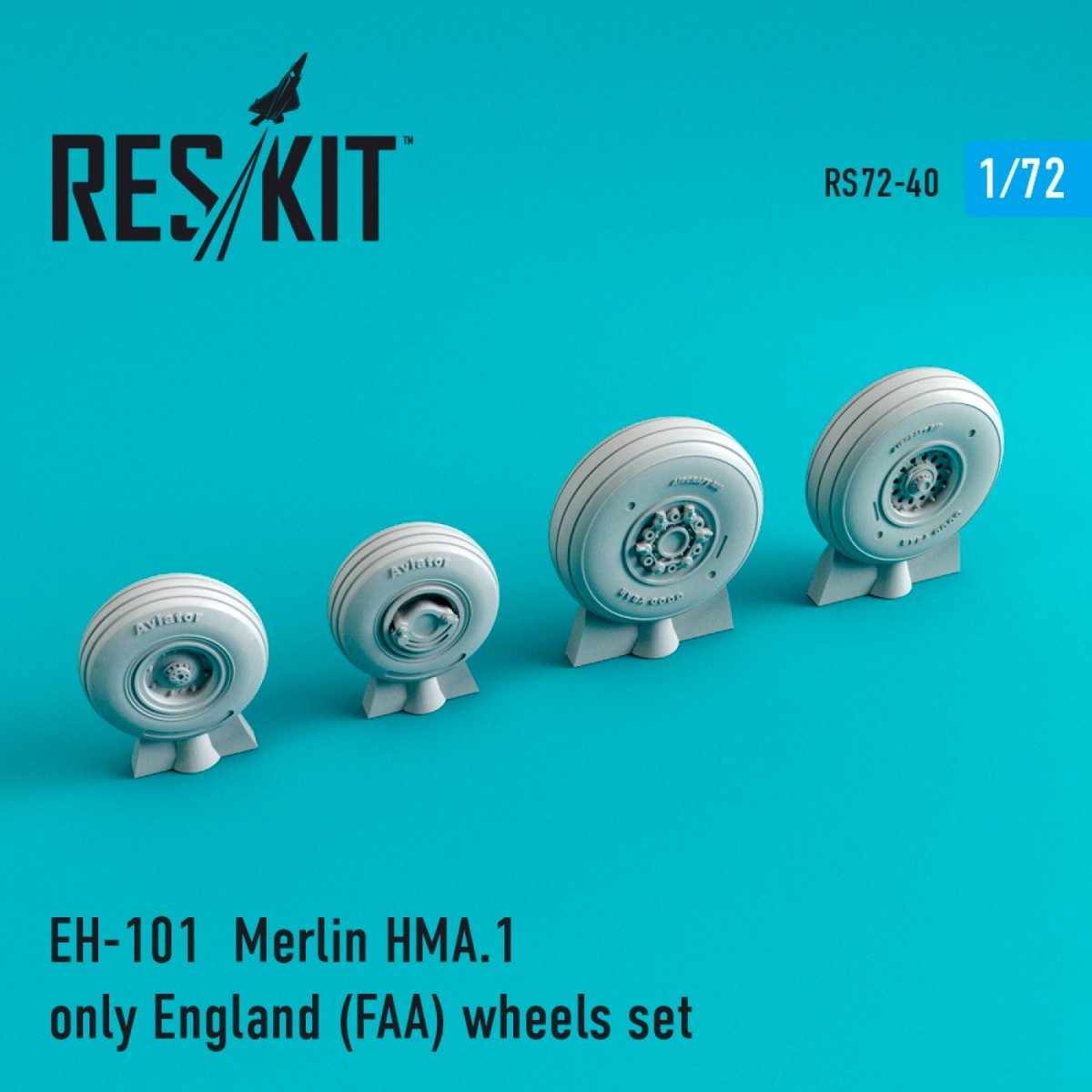 RESKIT RS72-0040 EH-101 MERLIN HMA.1 ONLY ENGLAND (FAA) WHEELS SET 1/72