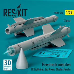 RESKIT RS32-0410 Firestreak missiles (2 pcs) (3D Printed) 1/32