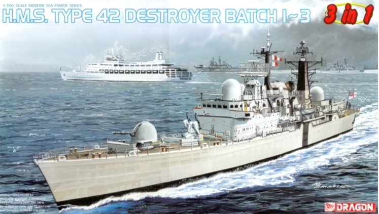 Dragon 7152 HMS Type 42 Destroyer Batch 1-3 3 in 1 1/700