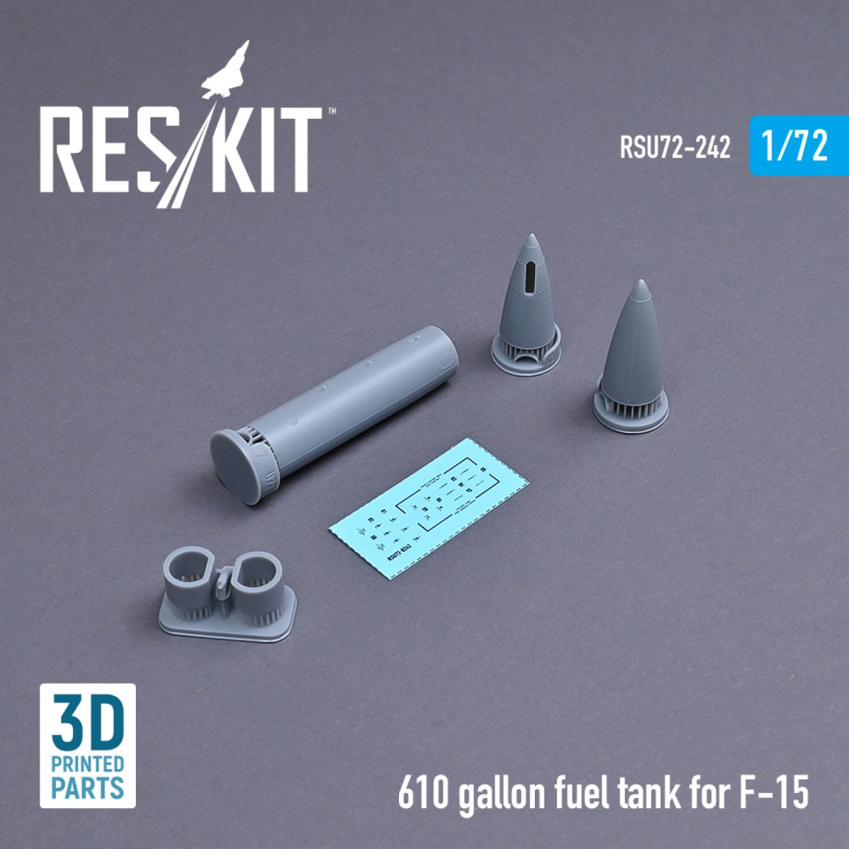 RESKIT RSU72-0242 610 GALLON FUEL TANK FOR F-15 (1 PCS) (3D PRINTED) 1/72 – imagen 2