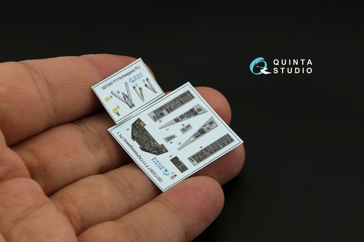 Quinta Studio QD72067 F-117A 3D-Printed &amp;amp; colored Interior on decal paper (Hasegawa) 1/72 – image 3