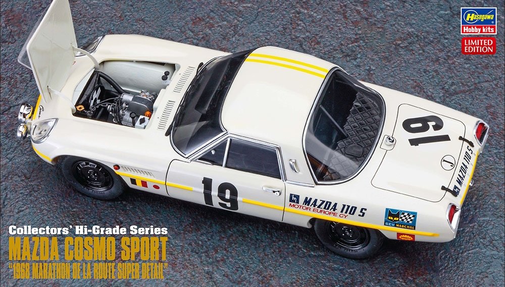 Hasegawa CH50 Collectors&amp;#39; Hi-Grade Series Mazda Cosmo Sport 1968 Marathon de la Route Super Detail 1/24 – Bild 2