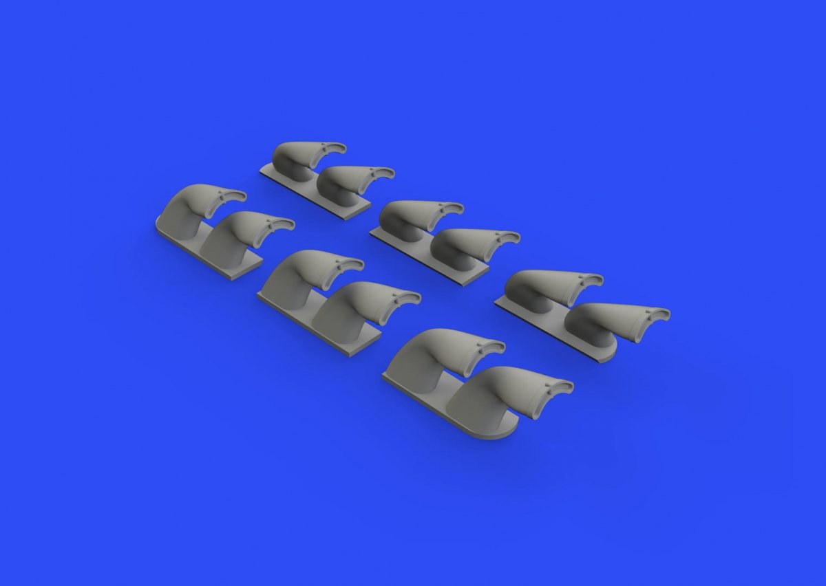 Eduard 632139 P-40 exhaust stacks fishtail 1/32 HASEGAWA – image 2