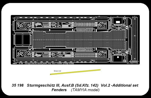 Aber 35198 German anti-tank self propelled gun Sturmgeschütz III, Ausf.B (Sd.Kfz. 142) - vol. 2 - additional set - fenders (1/35) – image 4