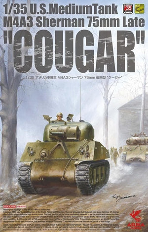 Asuka 35-046 US Medium Tank M4A3 Sherman 75mm Late &amp;quot;Cougar&amp;quot; 1/35