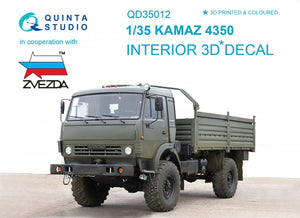Quinta Studio QD35012 KAMAZ 4350 Mustang Family 3D-Printed &amp;amp; colored Interior on decal paper (for Zvezda kits) 1/35