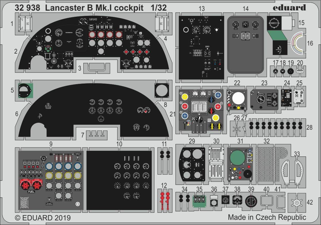 Eduard 32938 Lancaster B Mk. And HONG KONG MODELS 1/32 cockpit