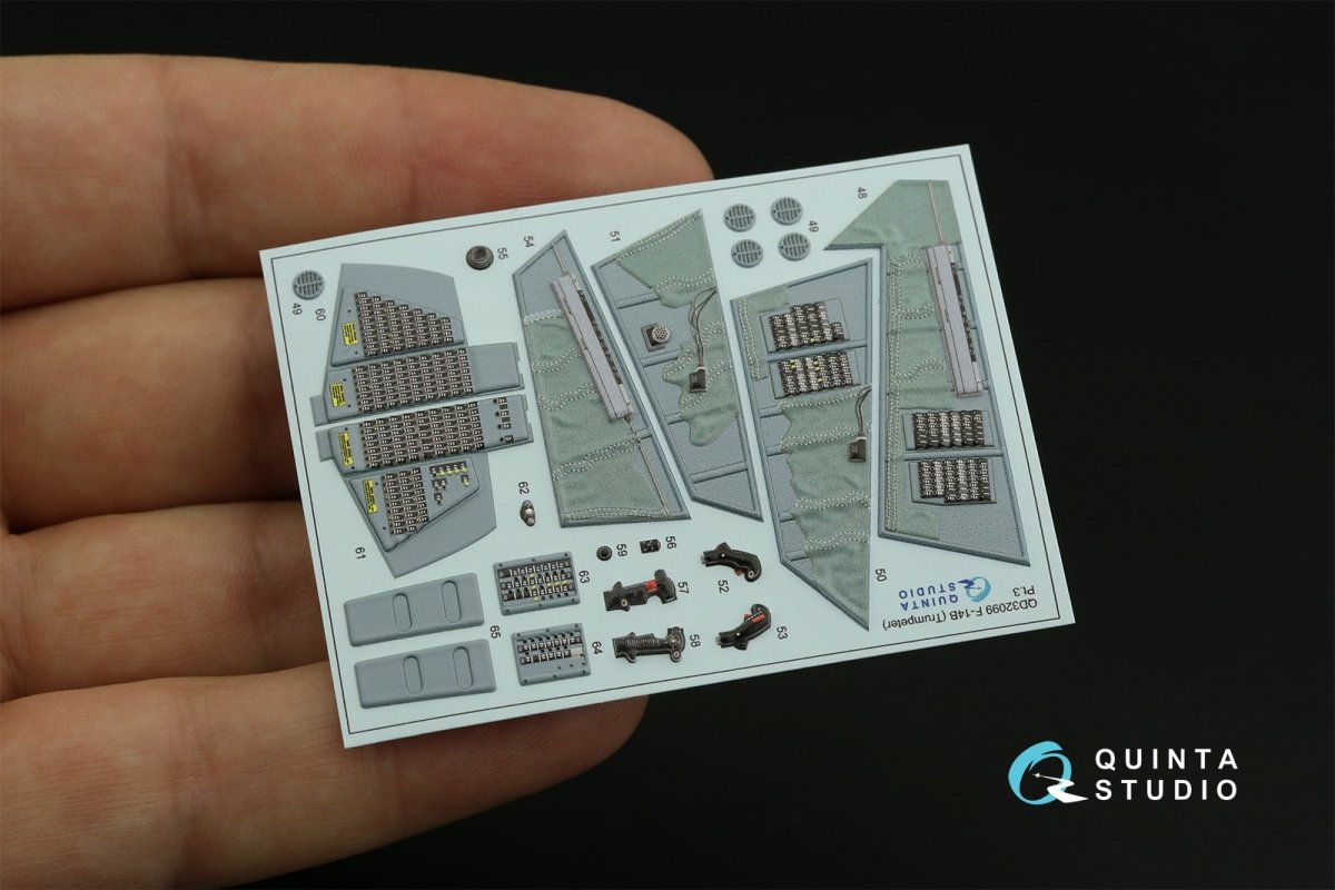 Quinta Studio QD32099 F-14B 3D-Printed &amp;amp; colored Interior on decal paper (Trumpeter) 1/32 – image 8