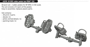 Eduard 632193 Bf 109E rudder pedals late PRINT 1/32 – image 4