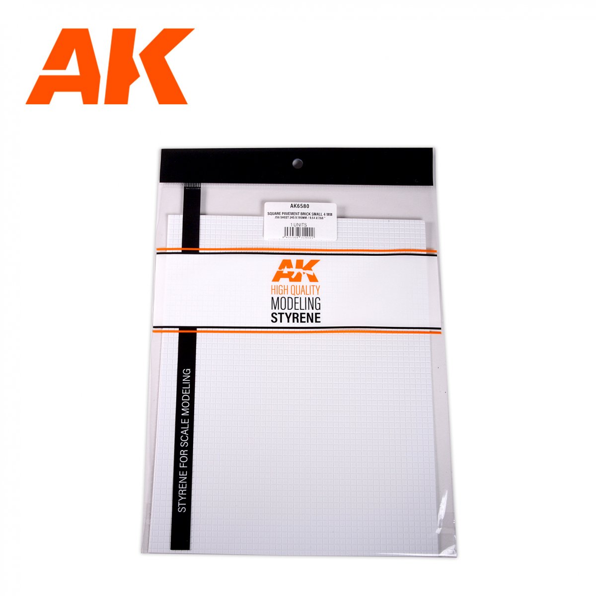 AK Interactive AK6580 SQUARE PAVEMENT BRICK SMALL 4 MM / .156 SHEET 245 X 195MM / 9.64 X 7.68 “ TEXTURED STYRENE SHEET – 1 UNIT – image 2